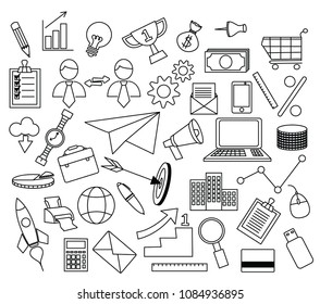 digital marketing doodle set
