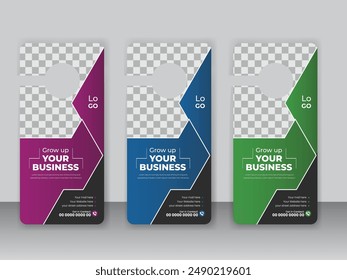 digital marketing door Hanger, modern Door hanger, Door hanger template business