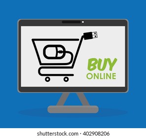 Digital marketing and ecommerce design, vector illustration