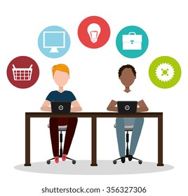 Digital marketing and ecommerce graphic design, vector illustration 