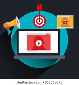 Digital marketing and ecommerce graphic icons design, vector illustration