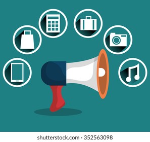Digital marketing and ecommerce graphic icons design, vector illustration