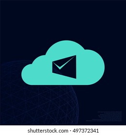 Digital Marketing Email Laptop Envelope Send Business Mail Flat Vector Illustration