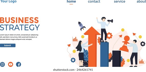 Digital Marketing evaluation business plan with target illustration