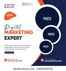 Digital Marketing Expert Banner corporate Design Template for social media marketing