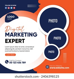 Digital Marketing Expert Banner corporate Design Template for social media marketing