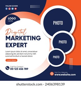 Digital Marketing Expert Banner corporate Design Template for social media marketing