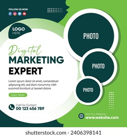 Digital Marketing Expert Banner corporate Design Template for social media marketing