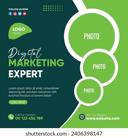 Digital Marketing Expert Banner corporate Design Template for social media marketing