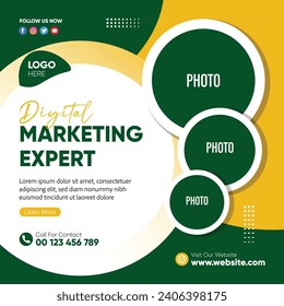 Digital Marketing Expert Banner corporate Design Template for social media marketing