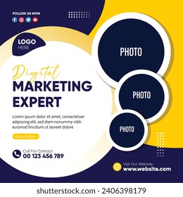 Digital Marketing Expert Banner corporate Design Template for social media marketing