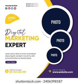 Digital Marketing Expert Banner corporate Design Template for social media marketing