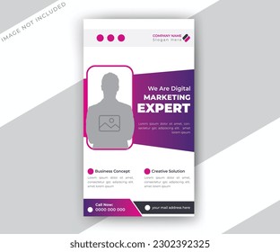Digital marketing expert Business promotions agency social media stories web banner online poster template design