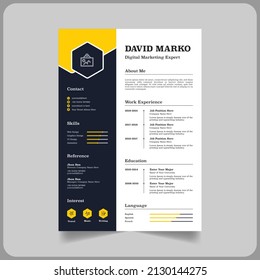 Digital marketing expert cv or resume template