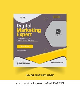 Digital marketing expert post banner, social media post banner design template. digital business marketing post. Digital Marketing Social Media Post banner Template