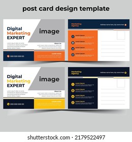 digital marketing expert, post card design template