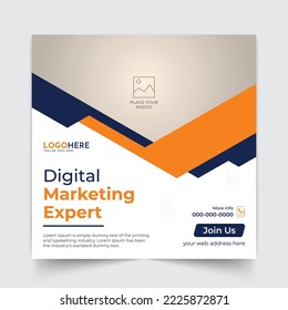 Digital marketing expert social media post design template