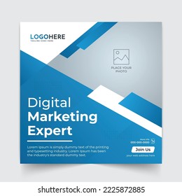 Digital marketing expert social media post and banner template design 