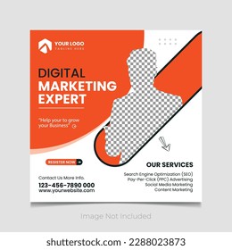 Digital marketing expert social media post Vector Design Template.