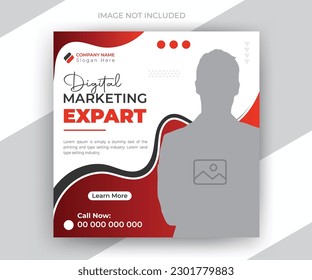 Digital marketing expert social media post and web banner design template