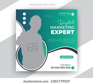 Digital marketing expert social media post and corporate modern design web banner template