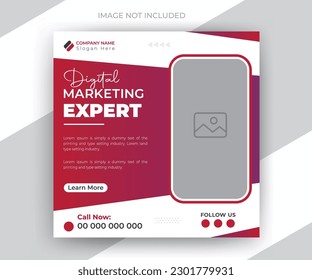 Digital marketing expert social media post and business modern ads web banner template