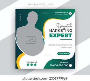 Digital marketing expert social media post and web banner design template