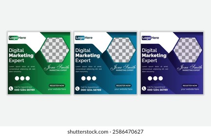 Digital Marketing Expert Social Media Post banner Template, social media post banner design template. 
