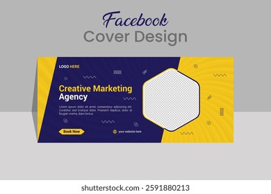 Digital marketing facebook banner template. corporate business digital agency