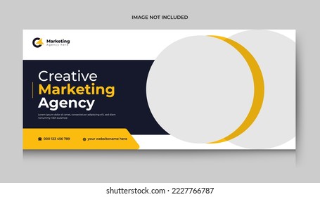 Digital marketing facebook cover design. Professional digital marketing corporate facebook cover web banner template.
