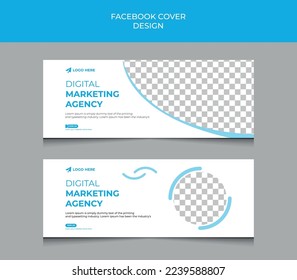 Digital marketing Facebook cover design template