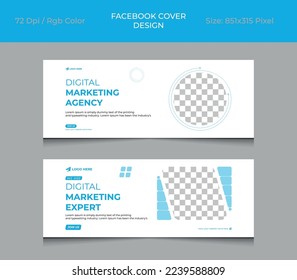 Digital marketing Facebook cover design template