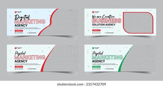 Digital marketing facebook cover design template or business social cover design vector