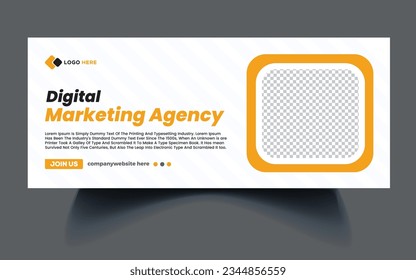 Digital marketing Facebook cover design. Professional digital marketing corporate Facebook cover web banner template.