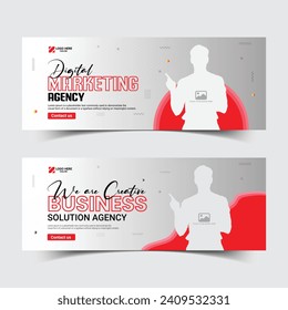 Digital marketing facebook cover design template or business social cover design vector