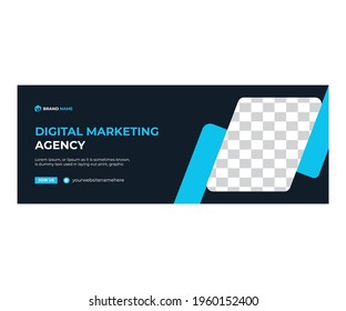 Digital marketing Facebook cover and panoramic banner template design