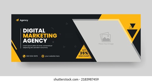 Digital marketing facebook cover | Professional business facebook cover page timeline web ad banner template.
