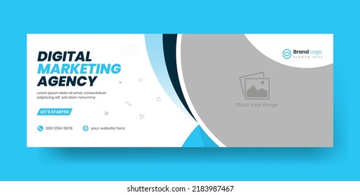 Digital marketing facebook cover | Professional business facebook cover page timeline web ad banner template.
