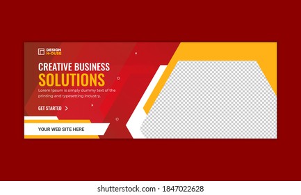 Digital marketing facebook cover and web banner template premium