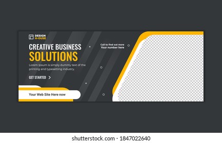 Digital marketing facebook cover and web banner template premium