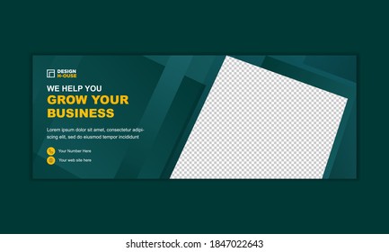 Digital marketing facebook cover and web banner template premium