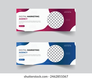 digital marketing facebook cover and web banner template