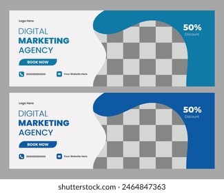 digital marketing facebook cover and web banner template