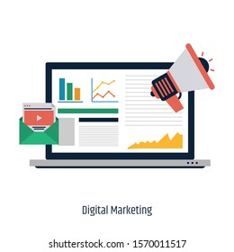 Digital marketing flat design concept