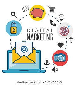 digital marketing flat icons