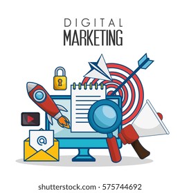 digital marketing flat icons