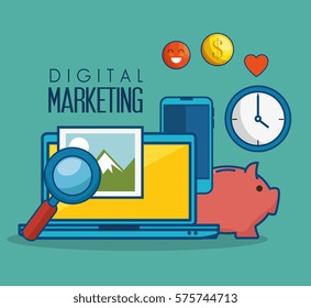 digital marketing flat icons