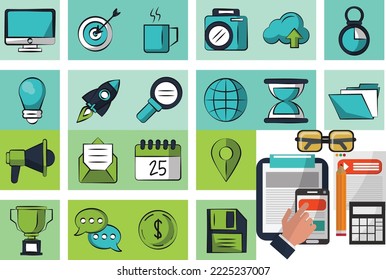 Digitales Marketing-Flachbild-Vektorbild