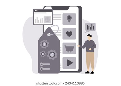 Diseño de ilustración plana de marketing digital