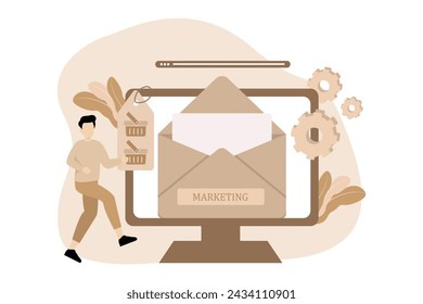 Diseño de ilustración plana de marketing digital